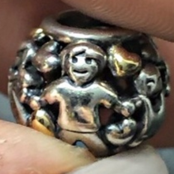 Auth. Retired Pandora Two Tone Family Forever Charm - Picture 4 of 9